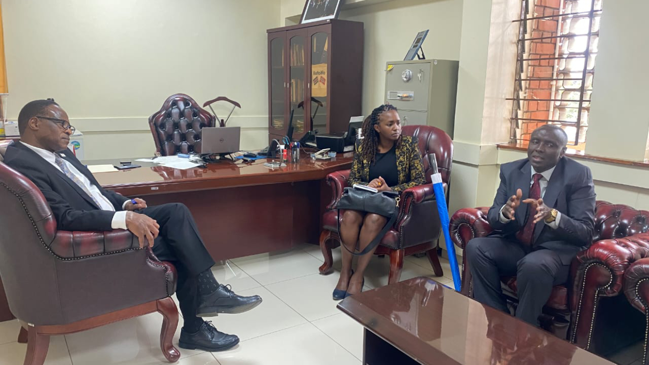 Left to Right; Prof. Joshua G. Bagaka, DVC Academics & Student Affairs, KCA University; Mercy Mukami, Youth Products and Services Brand Officer, Postbank and Benson Wanyoike, Marketing Manager, Postbank. PHOTO/COURTESY